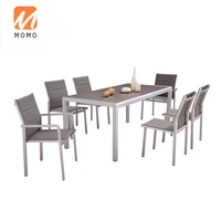 6 seaters aluminum outdoor furniture dining table chairs patio garden sets