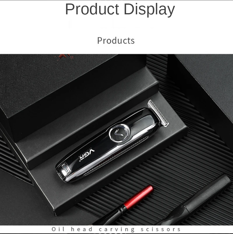 

VGR Electric Scissors New Hair Clipper 0 Cutter Head Oil Head Carving Barber Scissors USB Electric V-168