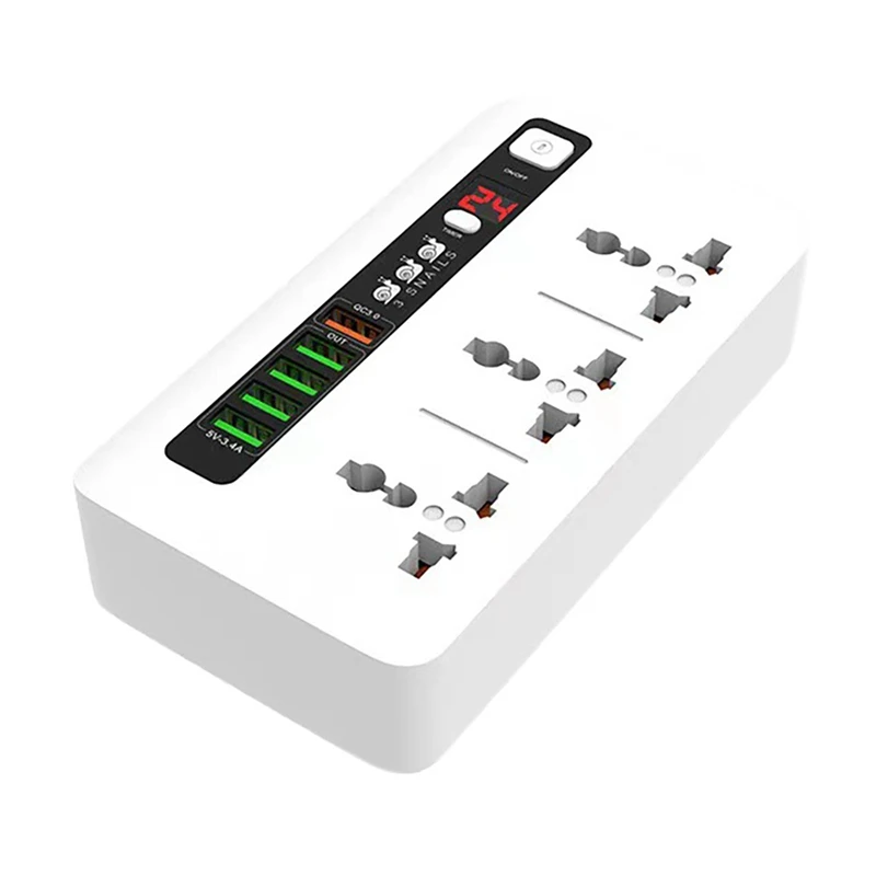 

Удлинитель с USB QC3.0, 2500 Вт, 10 А, 6,5 футов