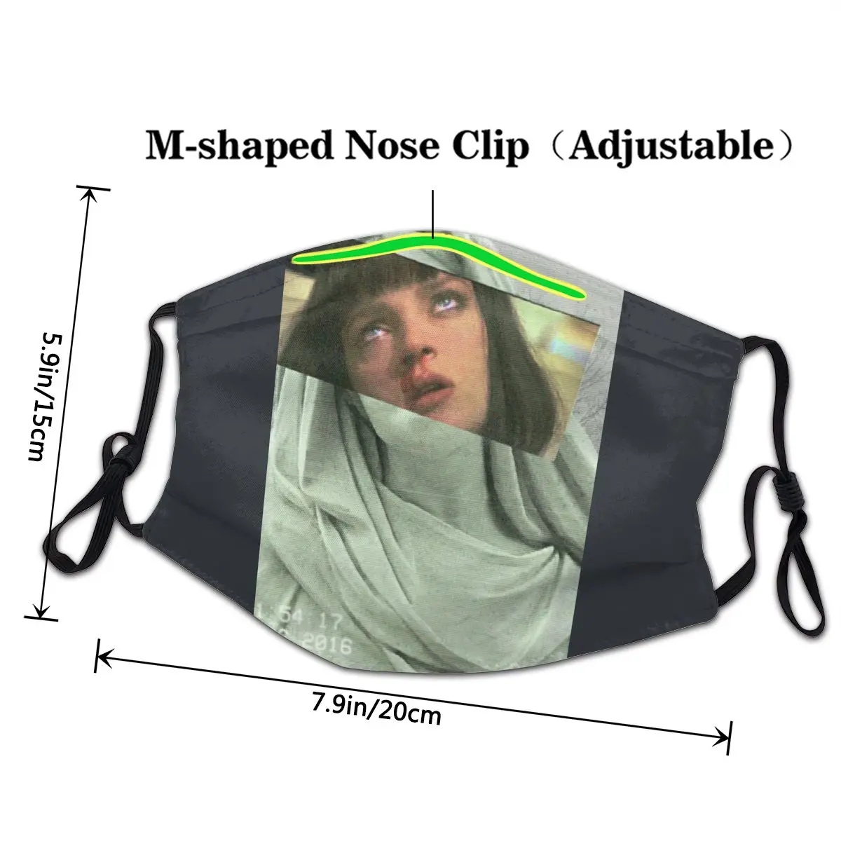 Vaporwave Aesthetic Pulp Fiction Non-Disposable Face Mask Anti Haze Dustproof Protection Cover Respirator Mouth Muffle | Красота и