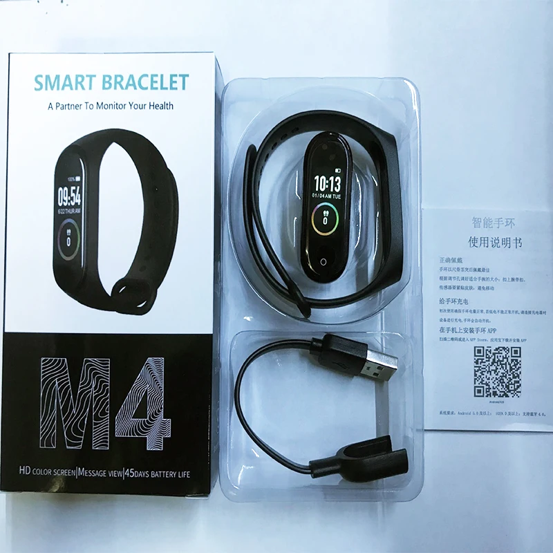 M4 смарт браслет 4 браслета Bluetooth часы пульсометр фитнес монитор