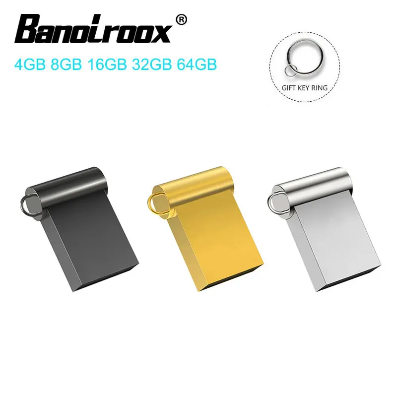 Banolroox оригинальные USB флэш накопители 64 Гб 128 ГБ мини usb 8 16 32 металлический