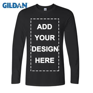 Футболка Gildan мужская с длинным рукавом, брендовая тенниска на заказ, настраиваемая