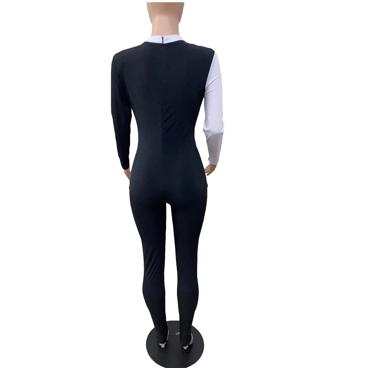 

Bodysuit Women One Piece Jumpsuit Long Sleeve Patchwork Women's Jumpsuits Bodycon Romper Office Ladies Wholesale Dropshipping
