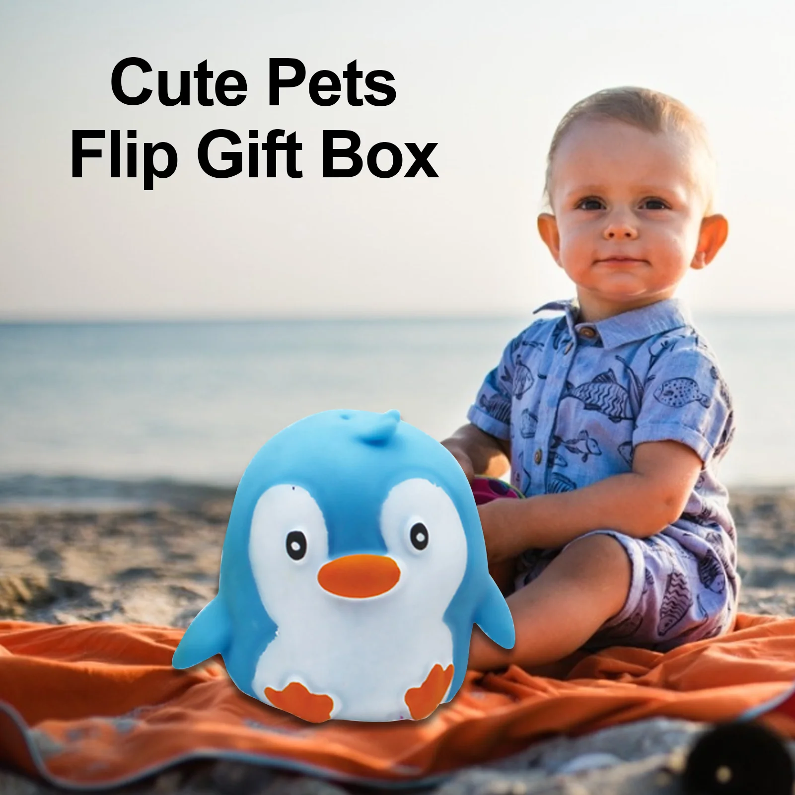 

2021 New Rubber Cute Pets Flip Gift Box Innovative Stress Relief Decompression Toys For Children Adults