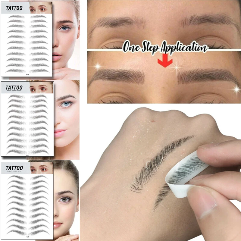 4D тату наклейка для бровей водостойкая Ложные брови стойкая натуральная