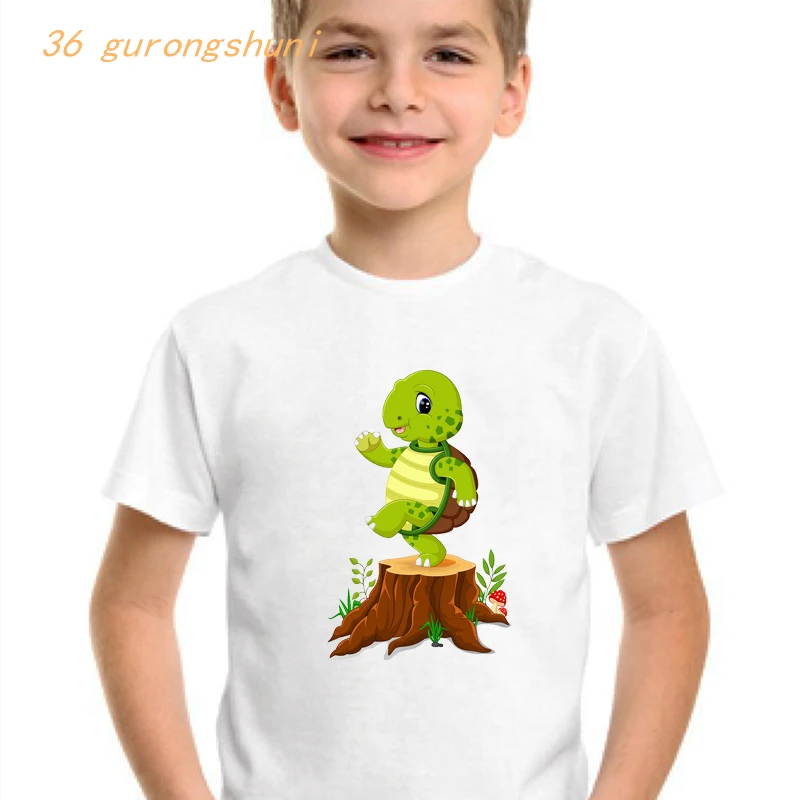 Милые детские футболки для мальчиков маленьких девочек топы с супер черепашкой