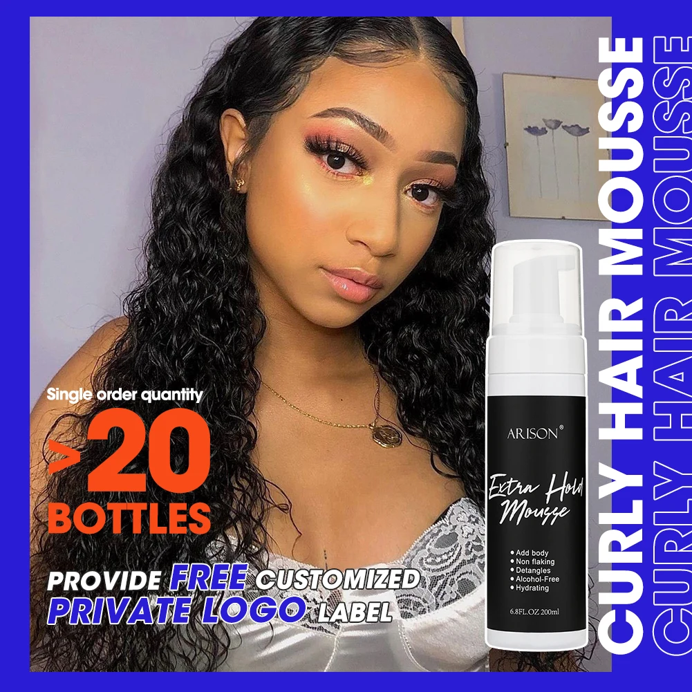 

ARISON HAIR 200ml Curly Hair Mousse Anti-Frizz Fixative Hair Foam Mousse Strong Hold Hair Mousse Define Curly Hair Finishing
