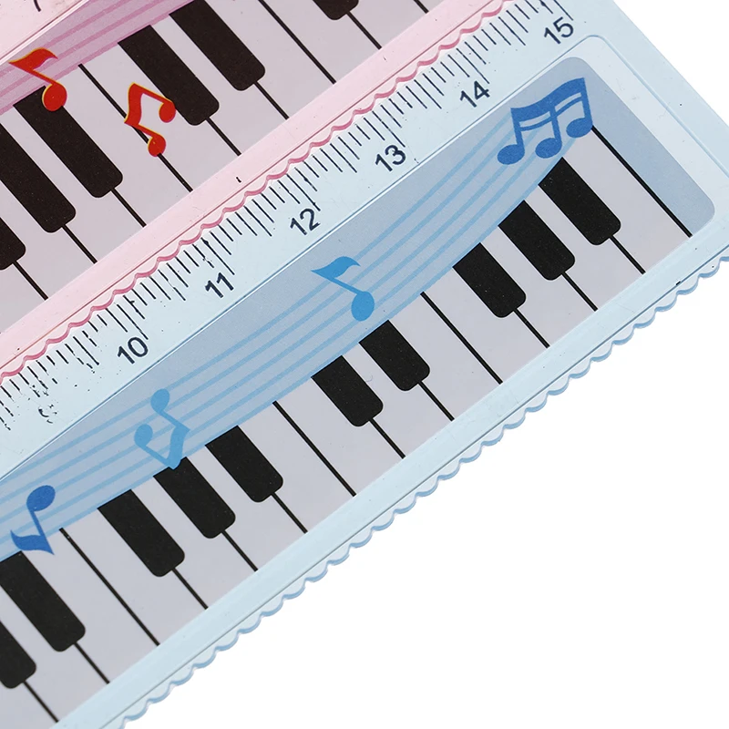

1Pcs 15cm Straight Ruler Cute Cartoon Piano Musical Note Ruler bookmarks School Student Ruler gift ruler color random
