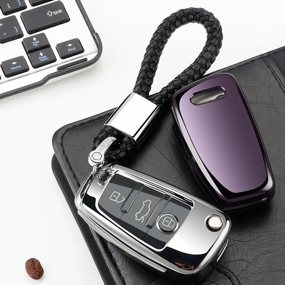 

Car Key Covers TPU Key Case Shell For AUDI A1A4A3A6 TT Q3 Q7 S3 Anti-Drop Protection Holder Car-Styling Car Accessories