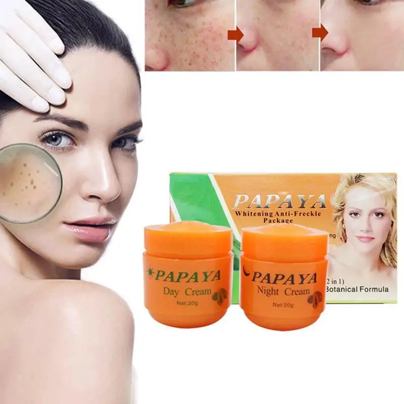 

2 Pcs Papaya Face Cream Vitamina C Night/day Cream Anti Freckle Decompose Remove Melanin Dilute Moisturizing Brighten Cream New
