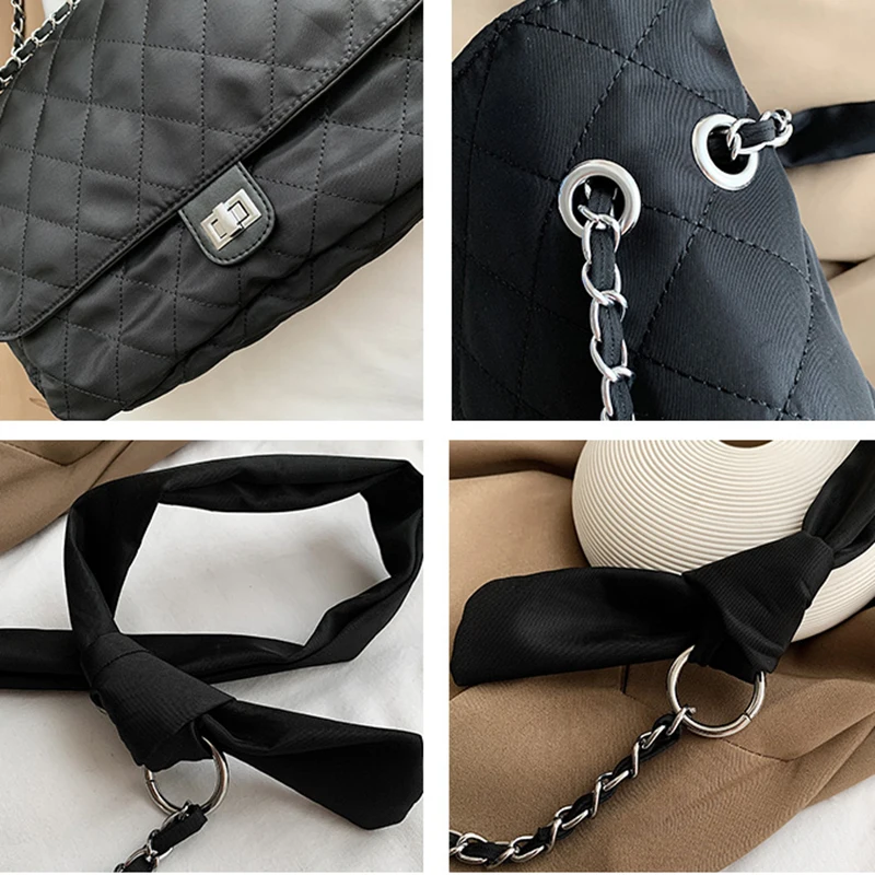 

Diamond Pattern Women Plaid Messenger Bag nylon Square big Size Female Shoulder Bags Classic Rhombus Lattice Large Lady Handbags