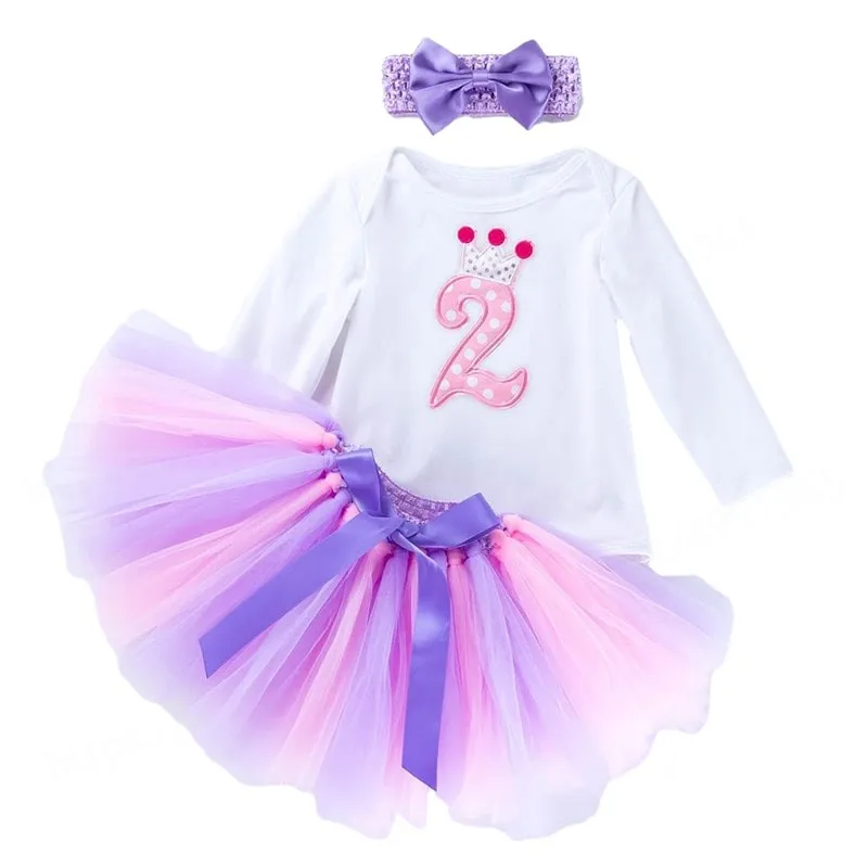 2 Year Old Baby Girl Dress Girls Tutu Dress Toddler Kids Clothes 2nd Baby Birthday Outfits Infantil Vestido Ninas