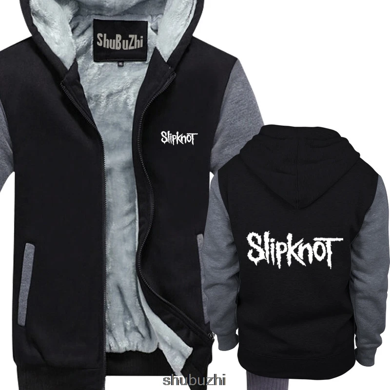 black grey SLIPKNOT Толстая Толстовка мужская брендовая зимняя Толстовка Толстая куртка мужской модный худи фирменный теплый жакет sbz3303 - Цвет: black grey