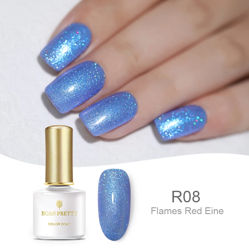 BP-R08 Born pretty, голографическая УФ-гель для ногтей Базовое покрытие и верхнее покрытие набор 6 мл Сияющий лазер замочить от маникюра Гель-лак для нейл-арта УФ-гель - Цвет: BP-R08