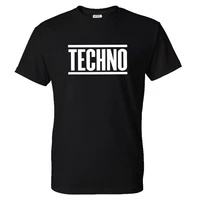 techno solid color letter print t shirt men women casual vintage funny vintage style cotton t shirt o neck tees music tops