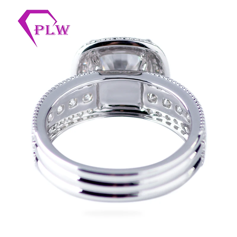 3.5CT обручальное кольцо с подушкой Муассанит солитер 14K Φ 3 полосы|Кольца| |