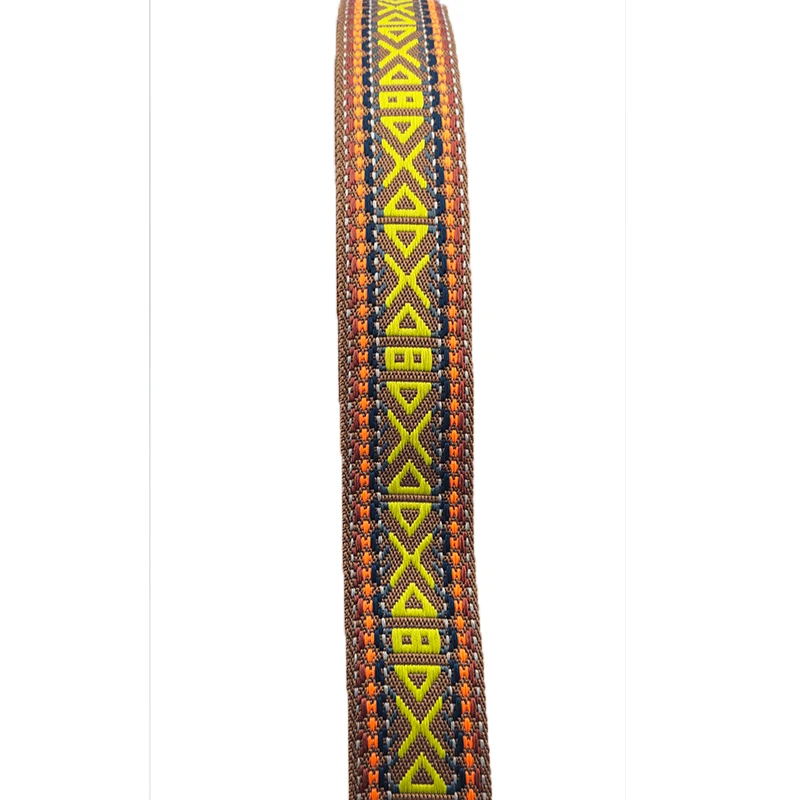 

Hot Sale 2 Inch Polyester Jacquard Webbing Belt For Bag Strap 50MM New Design Yellow Colorful