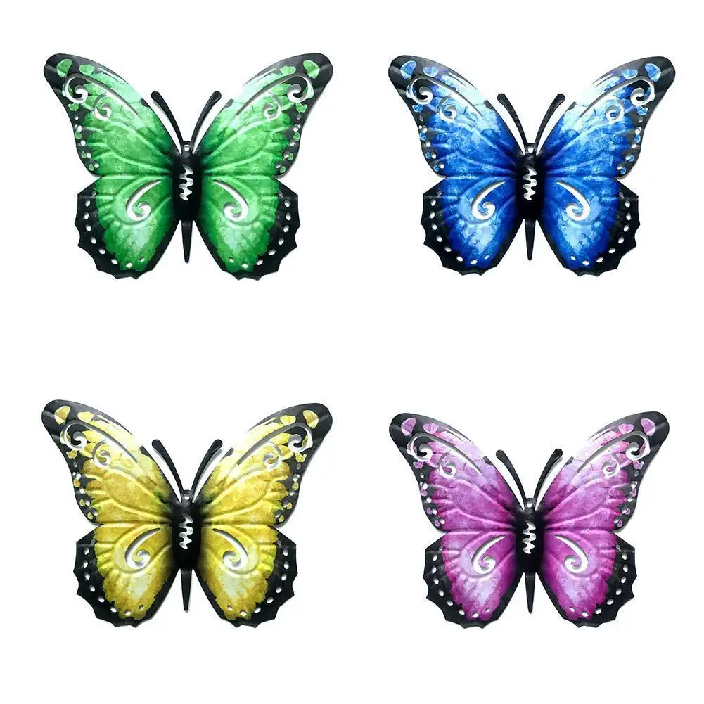 

Colorful Butterfly Iron Butterfly Decoration Bedroom Hanging Wall Crafts Living Metal Home Decoration Pendant Room Corridor S2P6