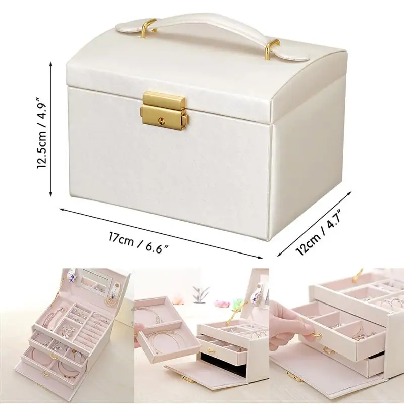 

Jewelry Organizer Jewelry Box Earring Holder Jewelry Case Necklace Bracelet Storage Makeup Organizer Leather Display Travel Box