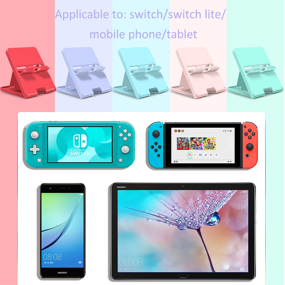 

Portable Travel Accessories For nintendo switch conosle stand Mini Bracket Pink Blue Adjustable For Pad Phone Switch Lite Holder