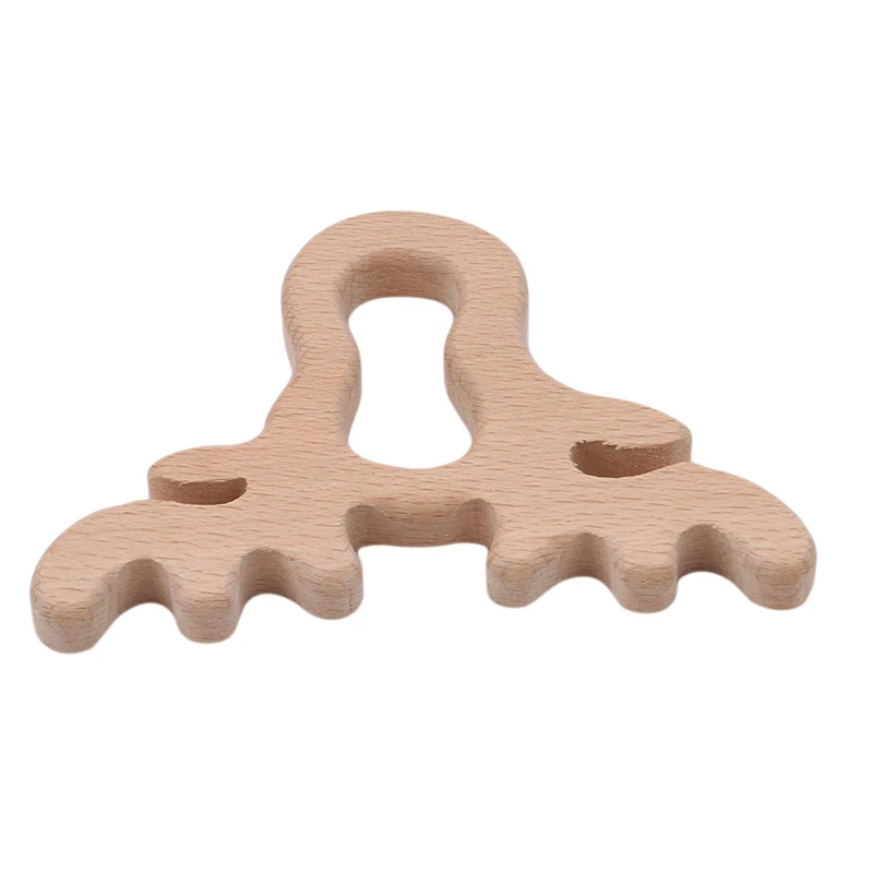 

Wood Teether Cartoon Animal Shape Wooden Baby Teether Toy Safe Newborn Kids Teething Toys Baby Shower Rattle