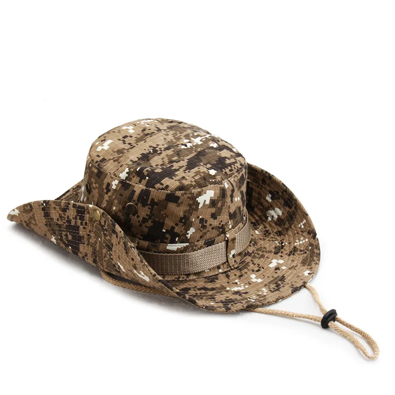 Новые камуфляжные Панамы Boonie рыбацкие шляпы с широкими полями Панама для рыбалки