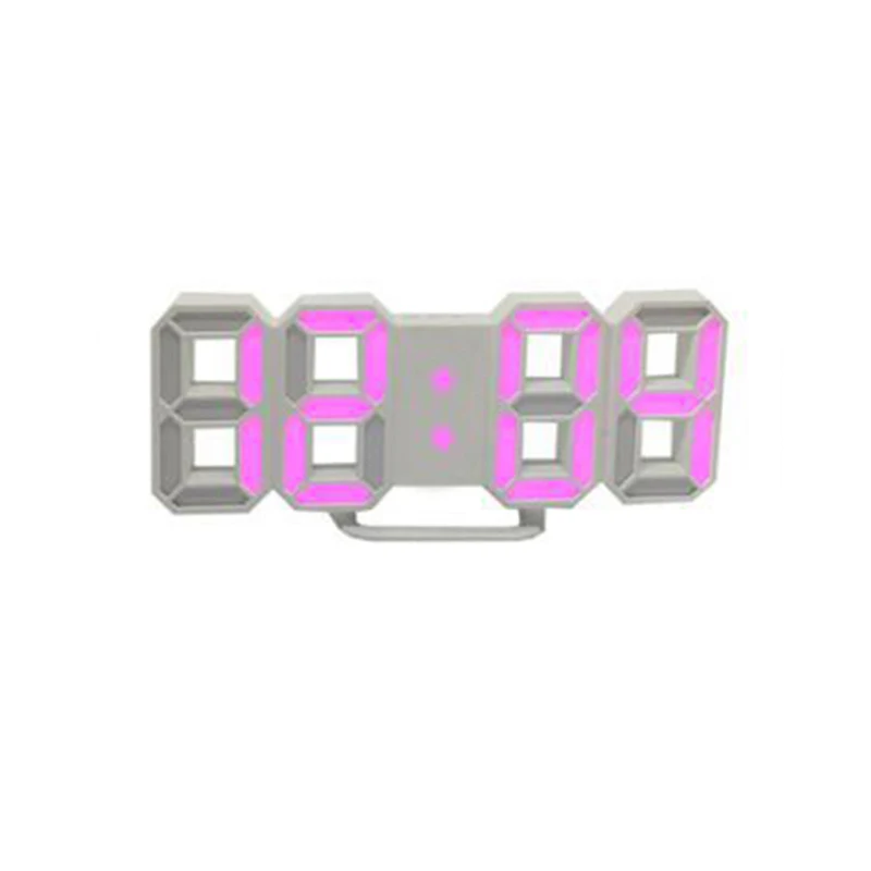 as shown Светодиодный 3D цифровой дисплей Будильник USB Голосовое управление Повтор будильники спальня стол подвесные настенные часы домашний Декор подарок - Цвет: as shown
