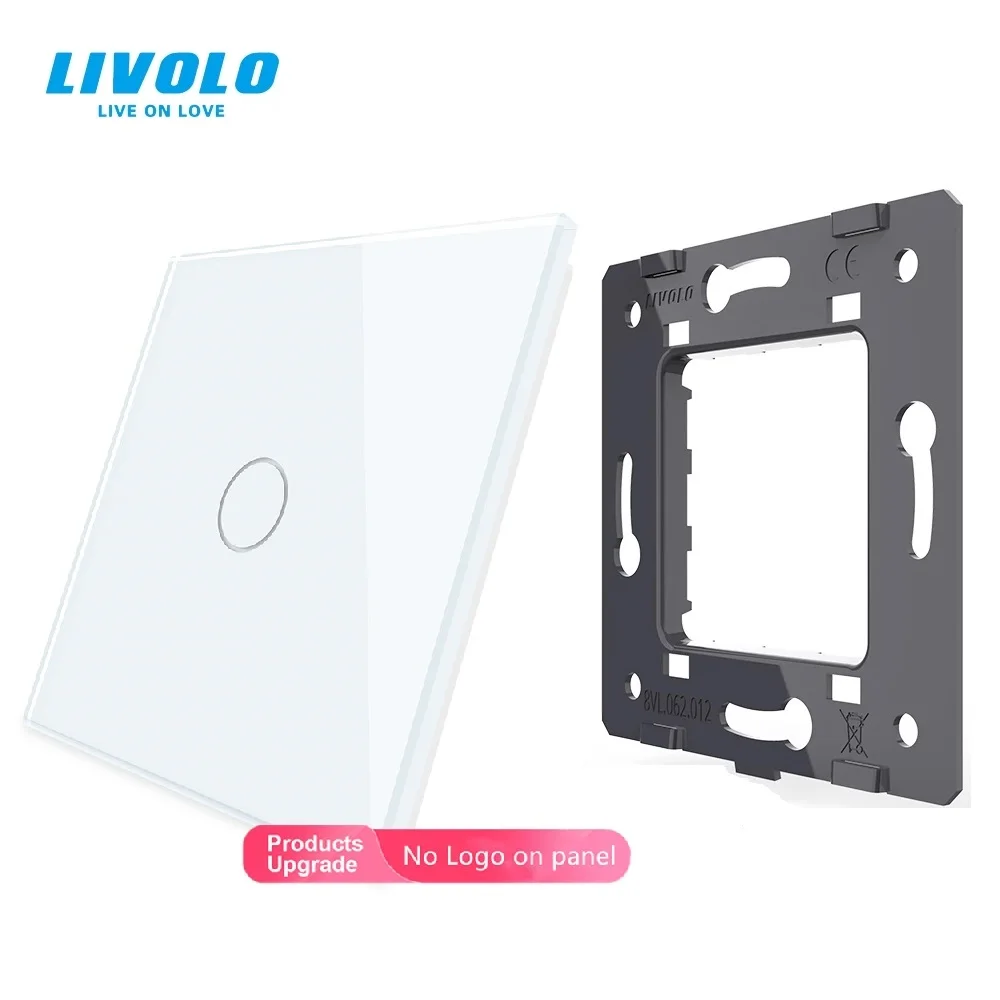 

2021 Livolo Luxury Black Pearl Crystal Glass, 80mm*80mm EU standard, Single Glass Panel For 1 Gang Wall Touch Switch,VL-C7-C1-11