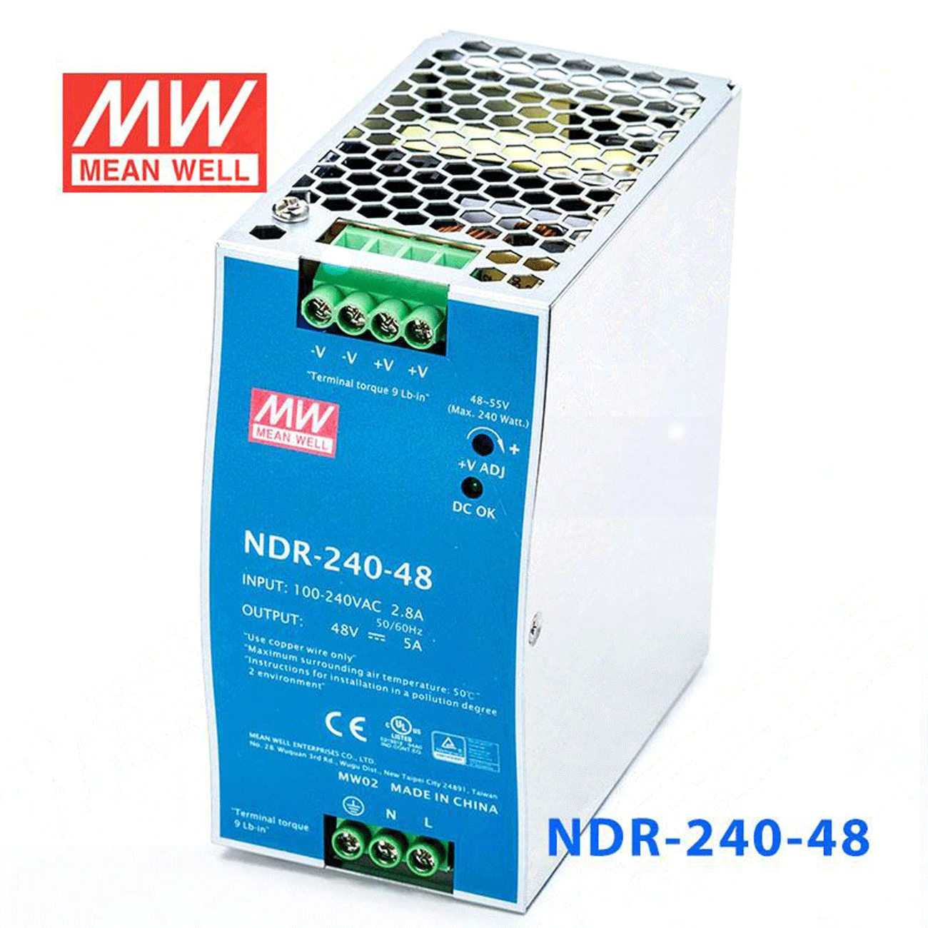 

Steady MEAN WELL NDR-240-48 48V 5A meanwell NDR-240 48V 240W Single Output Industrial DIN Rail Power Supply