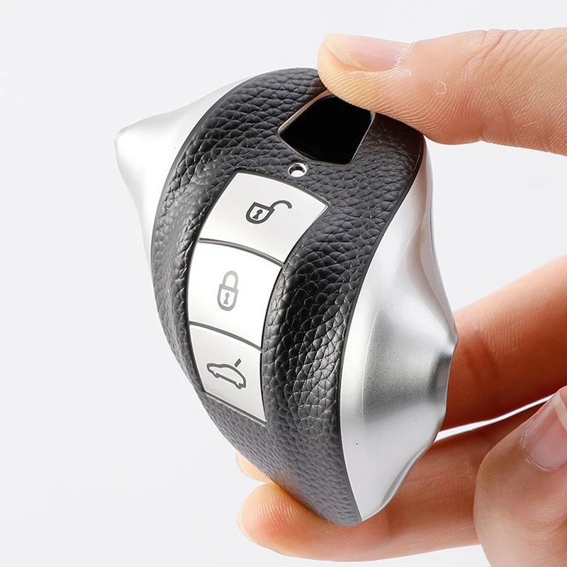 

TPU + Leather Car Fob Remote Key Case Key Cover Key Shell Replace for Porsche 911 Carrera Panamera Boxster Cayman Cayenne Macan