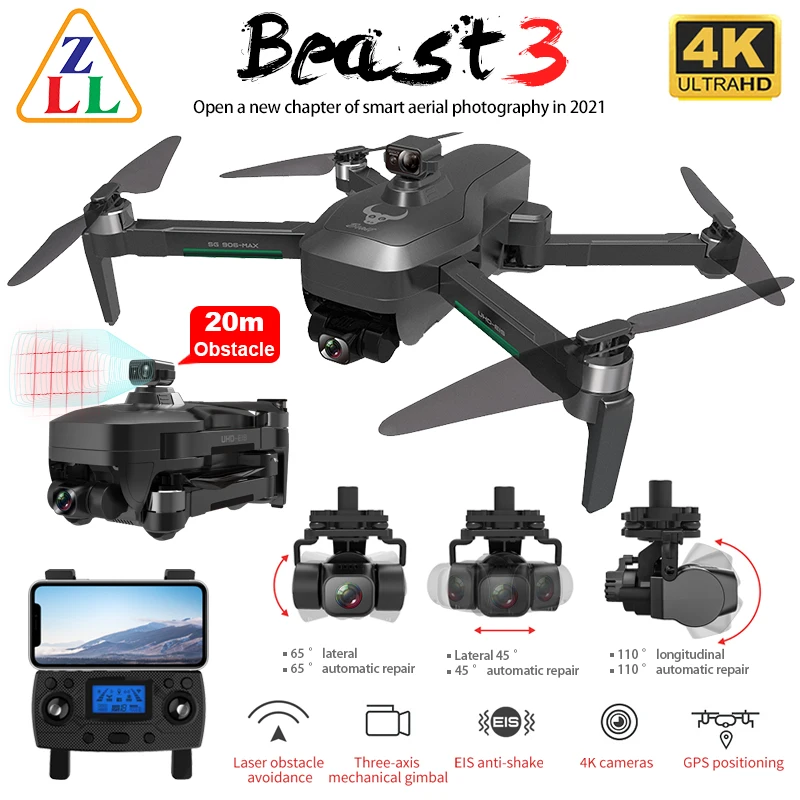 

ZLL SG906 MAX SG906 PRO 2 GPS Drone 4K HD Camera Laser Obstacle Avoidance 3-Axis Gimbal WiFi FPV Professional RC Quadcopter
