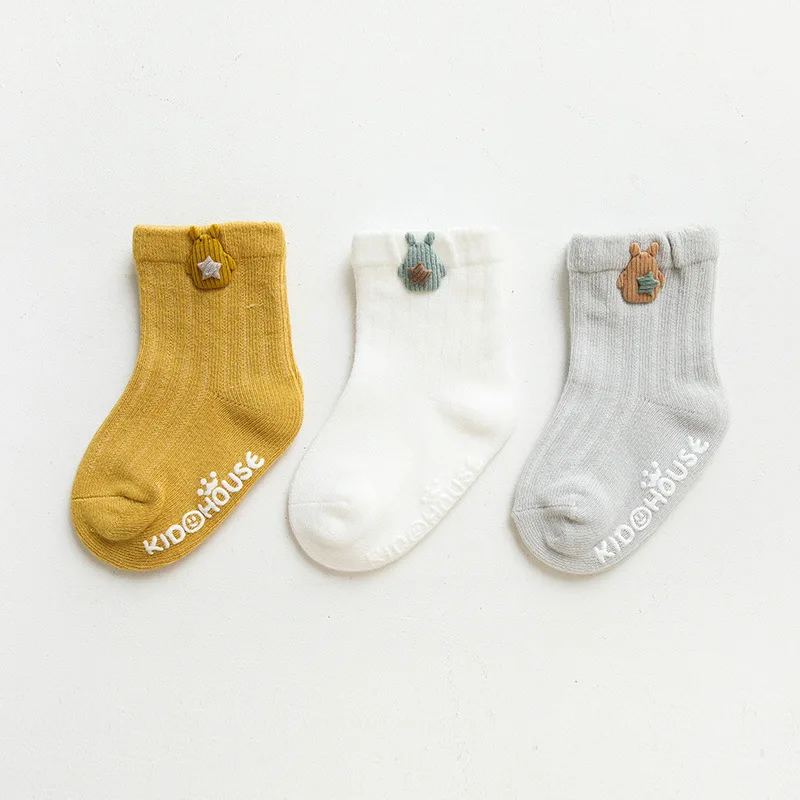3 Pairs/Lot Infant Sock Cute Cartoon Accessories Baby Socks Dispensing Glue Non-slip Boys Girls Baby Socks Floor Socks Kids Sock