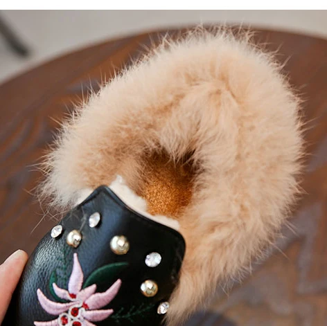 Мокасины детские из искусственного меха с вышивкой на возраст 1-12 лет | Детская