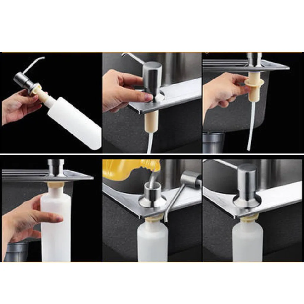 White Liquid Soap Dispenser Lotion Pump Cover Built in Kitchen Sink Countertop Hot Home Supplies | Обустройство дома