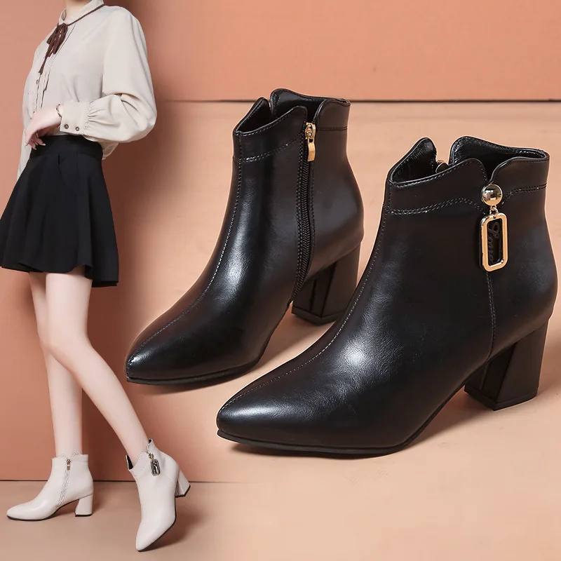 

Женские сексуальные кожаные ботильоны для вечеринки, осенне-зимние женские ботильоны челси на высокой танкетке, модные бархатные ботильон...