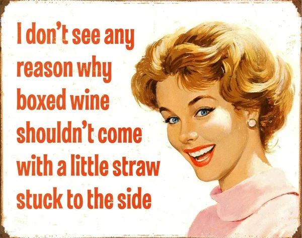 

Tin Sign Wine With a Straw White 30x20cm