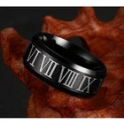 Vnox римскими цифрами черный кольцо из нержавеющей стали Cool Мужчины кольцо коктейльное Свадебные украшения