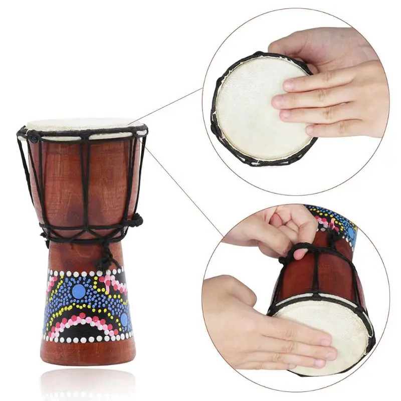 1 шт. 4 дюймов Профессиональный Африканский Djembe барабан Bongo дерево хороший звук