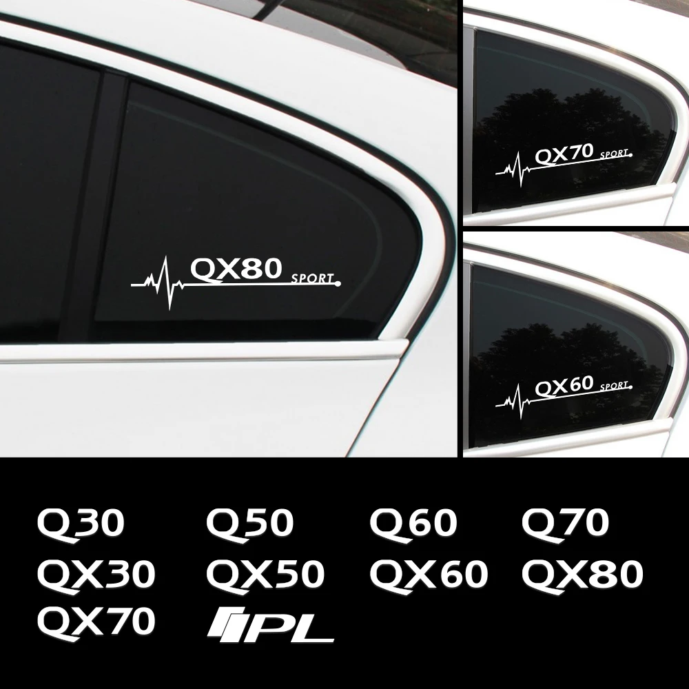 2 шт. светоотражающие наклейки на боковые окна автомобиля INFINITI Q30 Q50 Q60 QX30 QX50 QX60 QX70