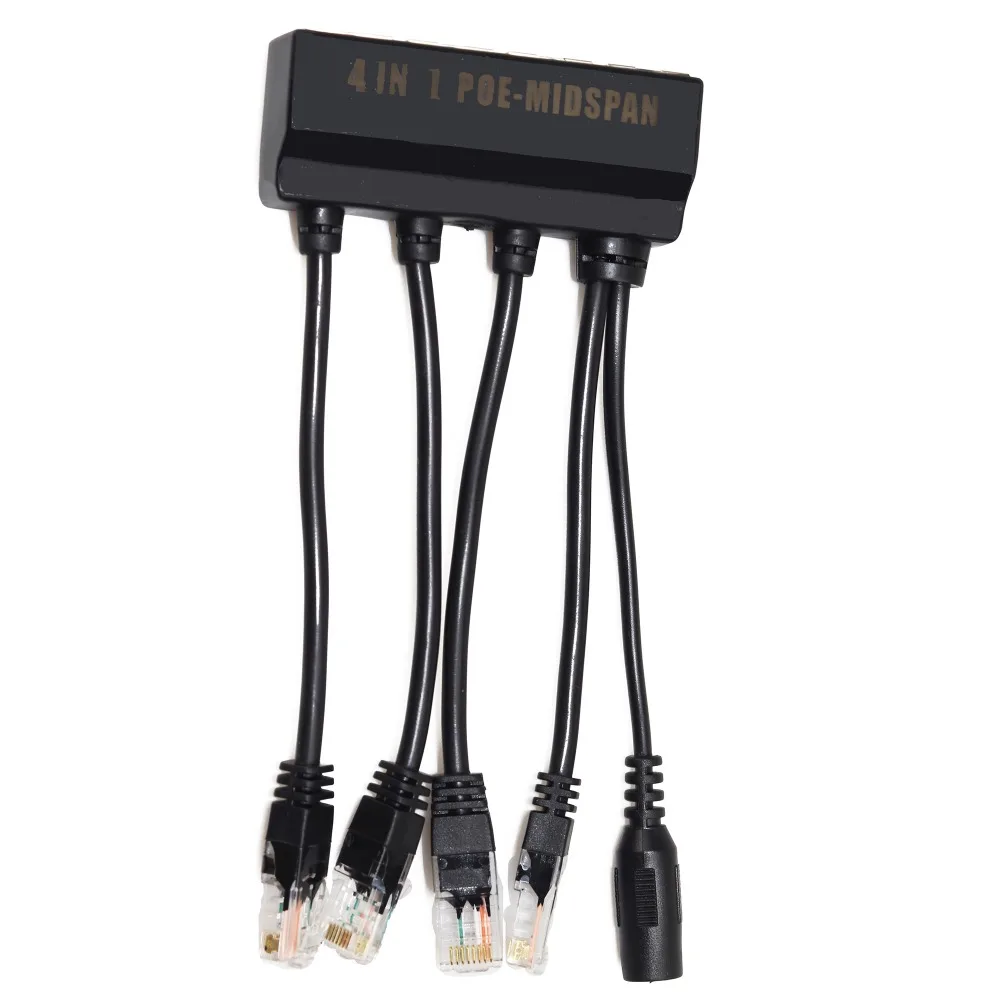 Фото 10 шт. POE-сплиттеры 4-в-1 (Power Over Ethernet), коммутаторы-сплиттеры Midspan, 10/100 Мбит/с, вход/выход 12В-56В для POE / IP-камер №1