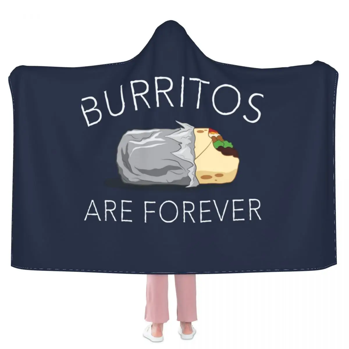 

Мягкое Флисовое одеяло с капюшоном Burritos Are Forever
