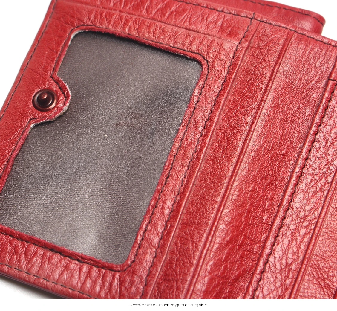 Natural Leather RFID Blocking Men's Top Layer Leather Brushed Wallet Handmade Retro Wallet Pure Leather Leather Coin Purse