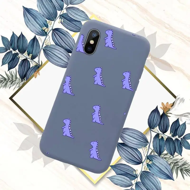 

Cute Dinosaur Baby Fashion Phone Case Blue Candy Color for iPhone 11 12 mini pro XS MAX 8 7 6 6S Plus X SE 2020 XR