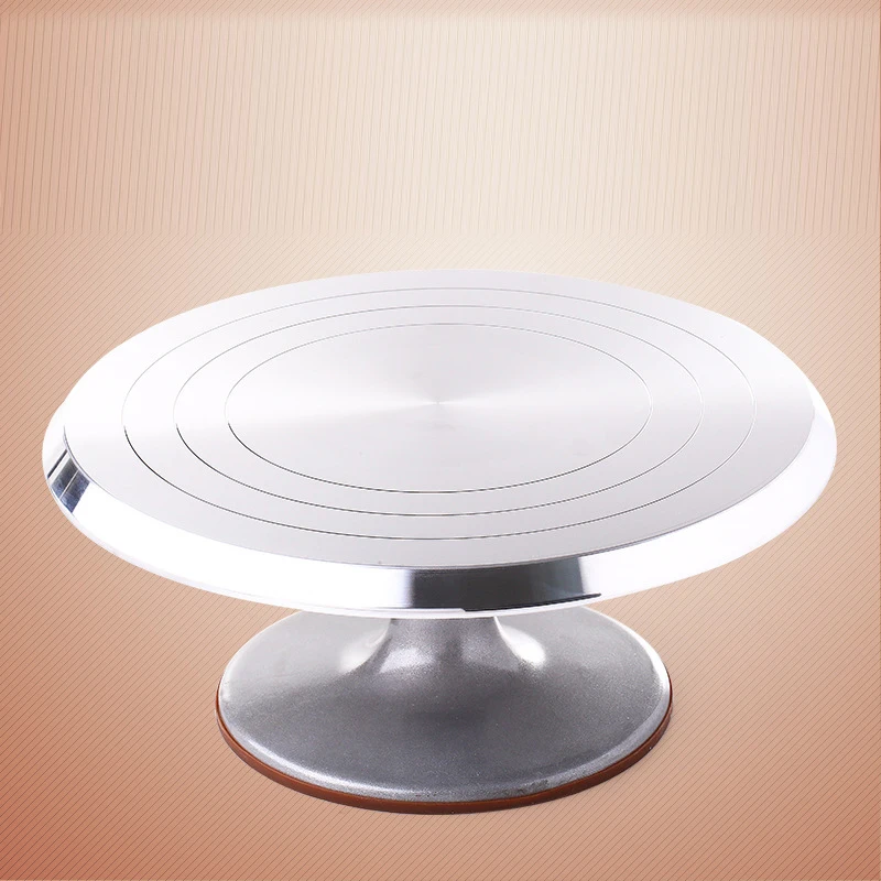

8 inch aluminum alloy turntable cake turntable with anti-skid ring baking decorating tool cake decorating table