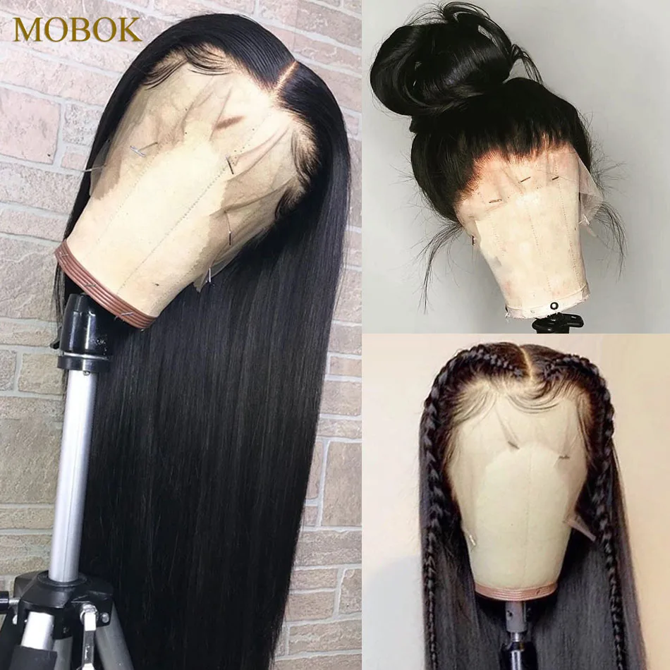 Волосы Remy прямые 6*6 дюймов натуральные швейцарские 130% густоты|Парик из