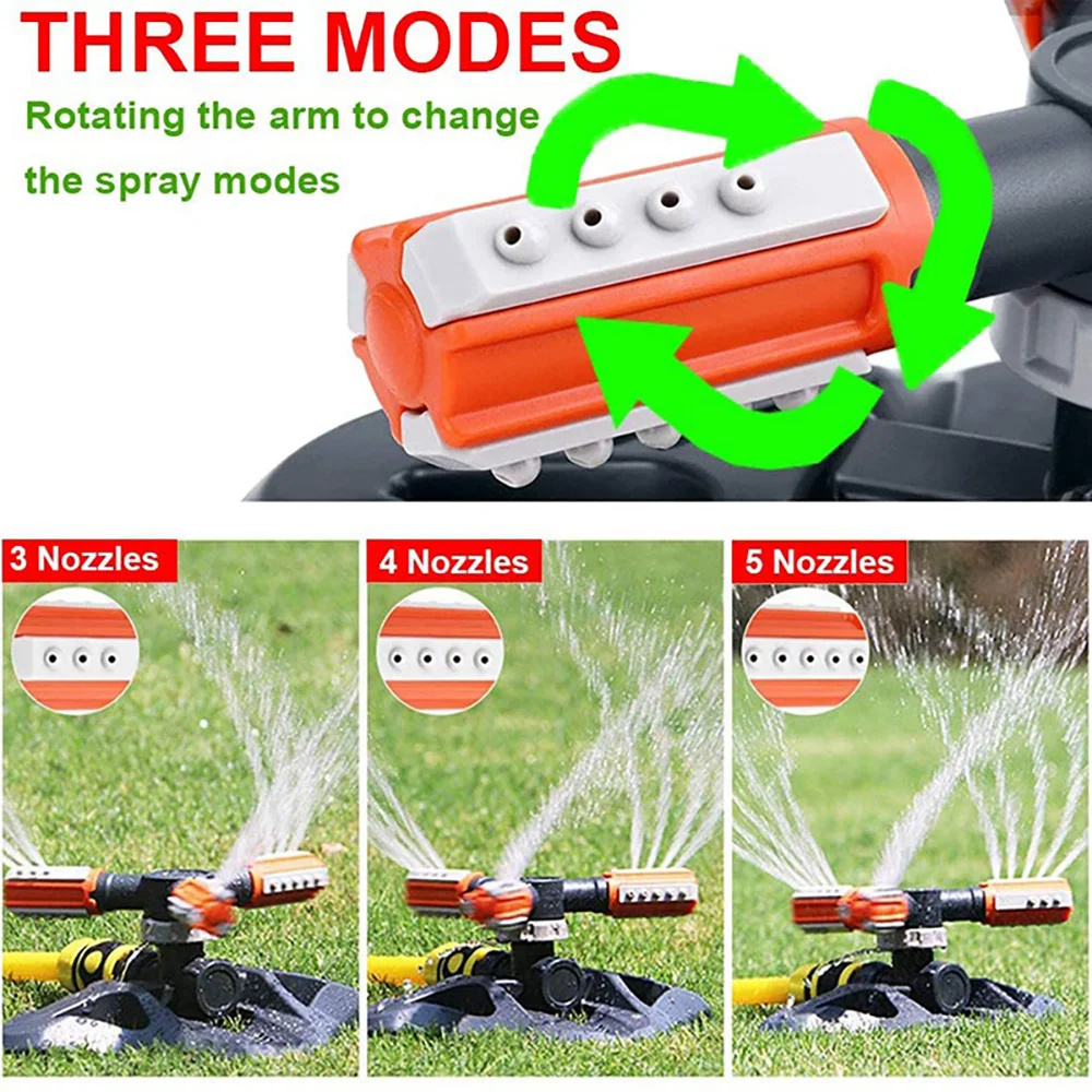 Садовый автоматический разбрызгиватель Вращающаяся насадка на 360 градусов для