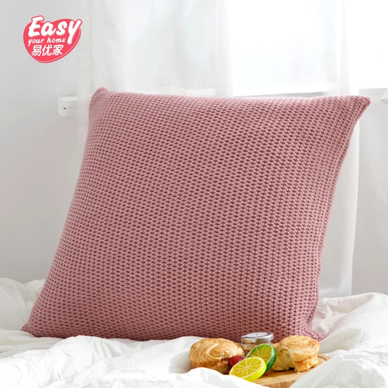 45X45 Handmade Knitted Woolen Pillowcase Fish Scale Solid Color Sofa Backrest Cushion Cover Home Office Decorative Pillow Case |