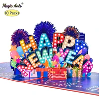10 pack 3d pop up happy new year cards for christmas greeting cards xmas gift