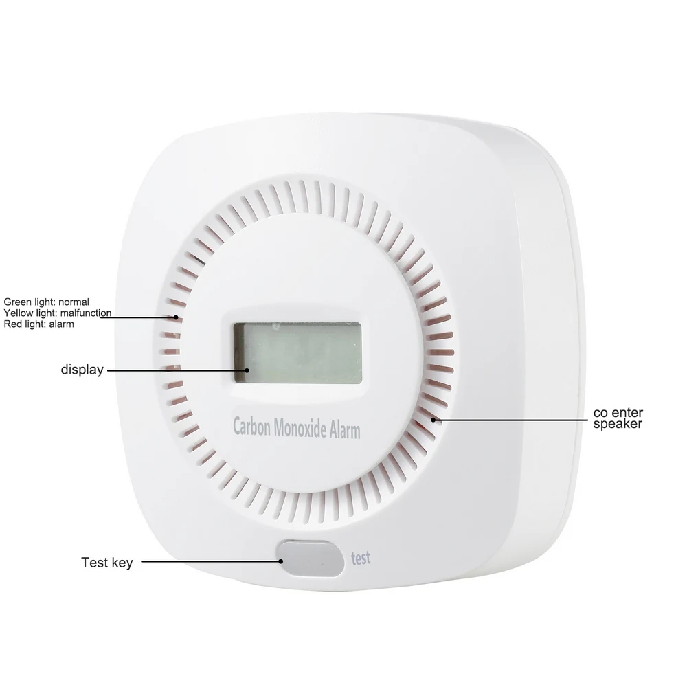 Детектор угарного газа с цифровым дисплеем датчик утечки высоким коэффициентом